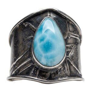 Tabra Jewelry 925 Sterling Silver Larimar Ring Size 8.5, 00K525